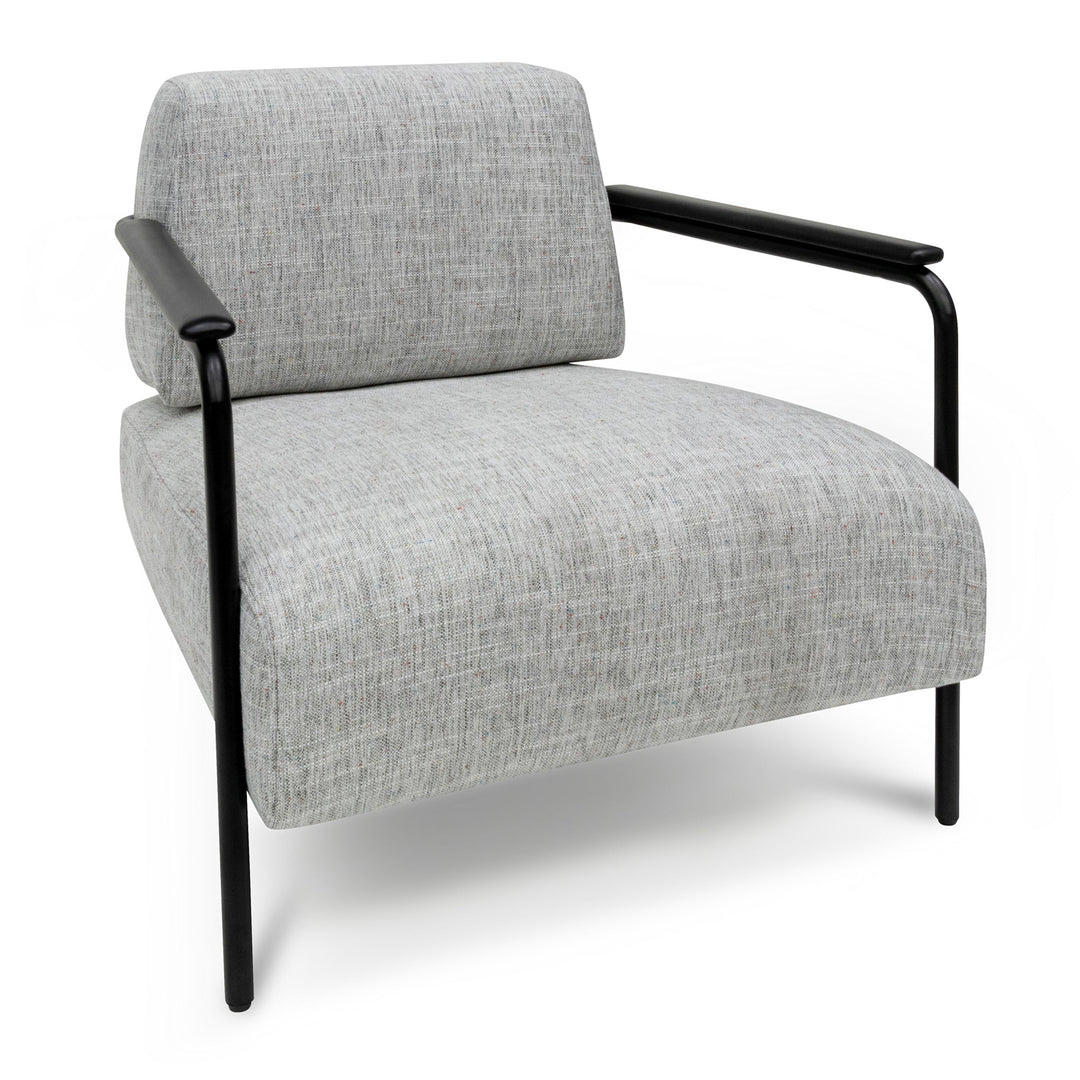 Tetbury Fabric Armchair - Light Spec Grey with Black Legs