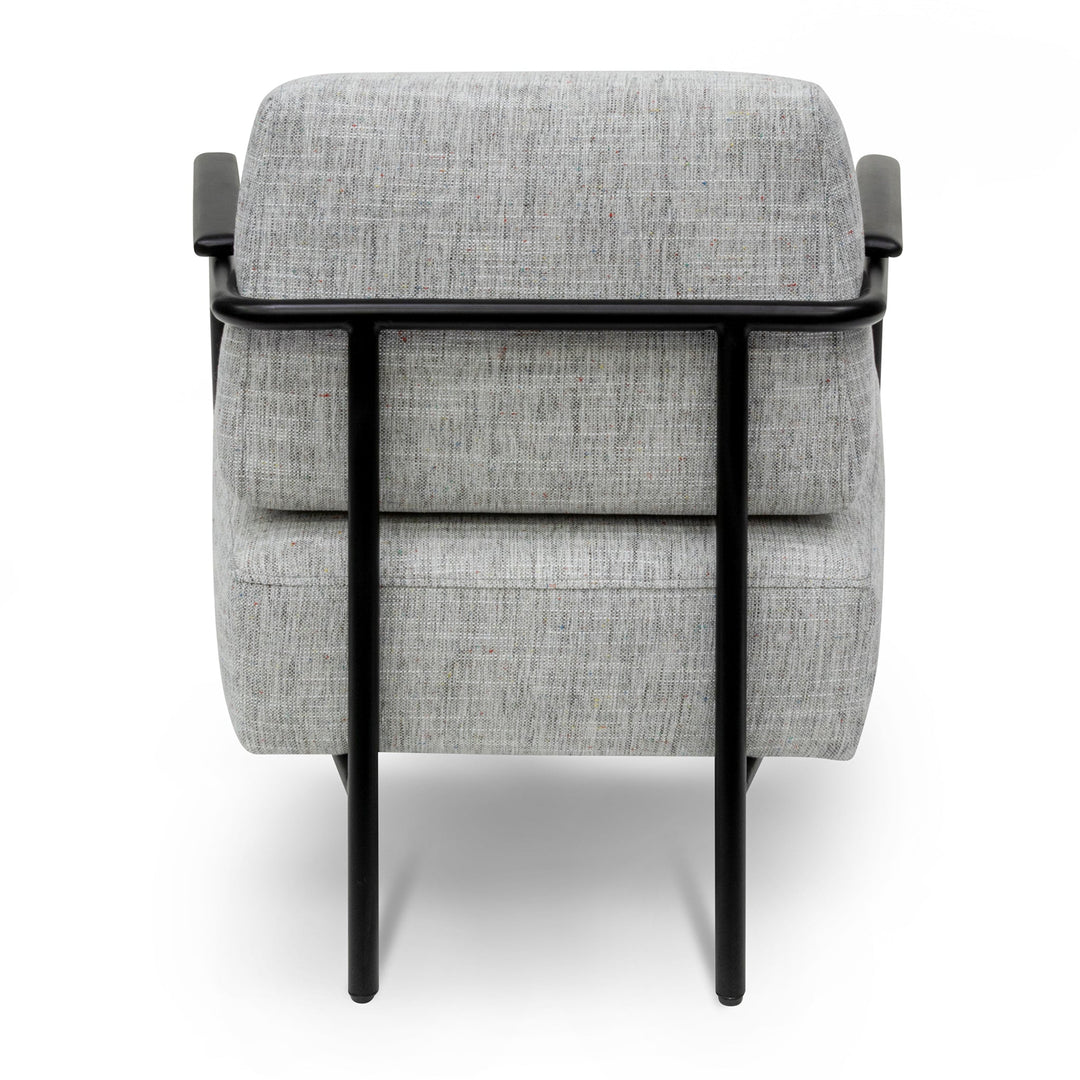 Tetbury Fabric Armchair - Light Spec Grey with Black Legs