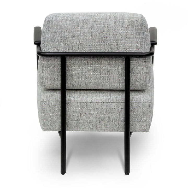 Tetbury Fabric Armchair - Light Spec Grey with Black Legs