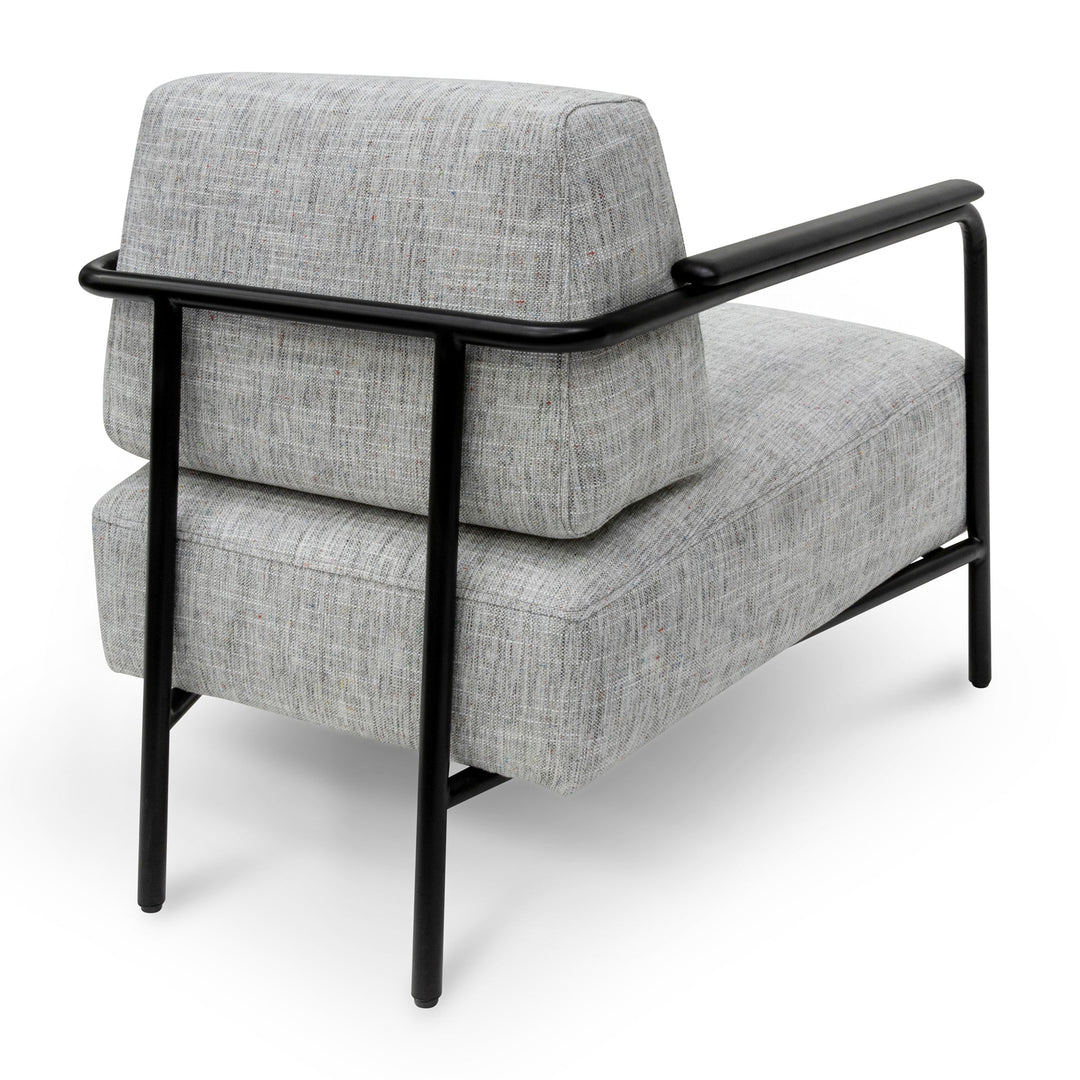 Tetbury Fabric Armchair - Light Spec Grey with Black Legs