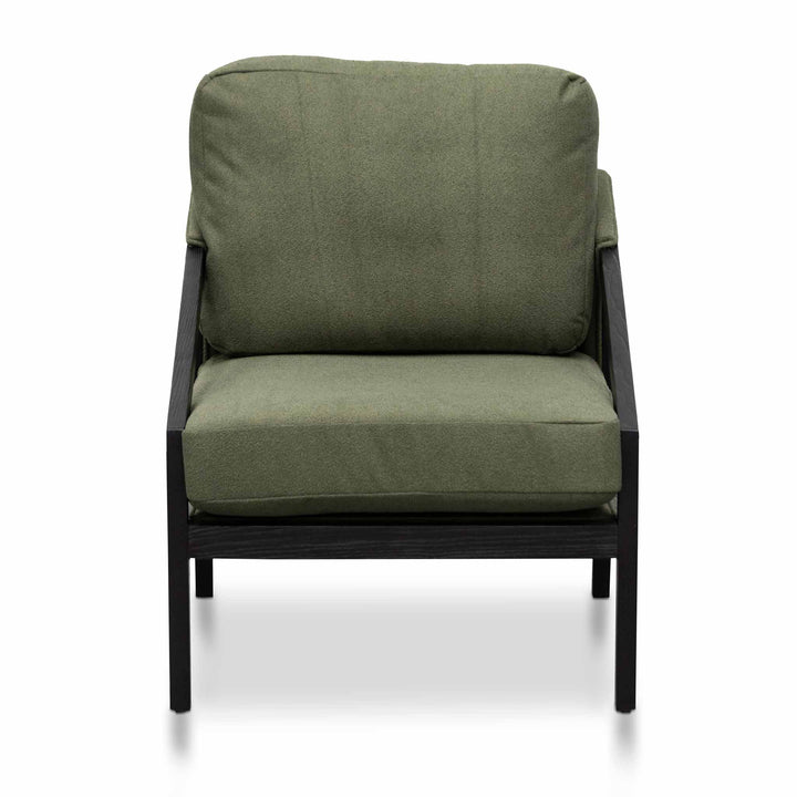 Abbotsford Green Fabric Lounge Chair - Black Frame