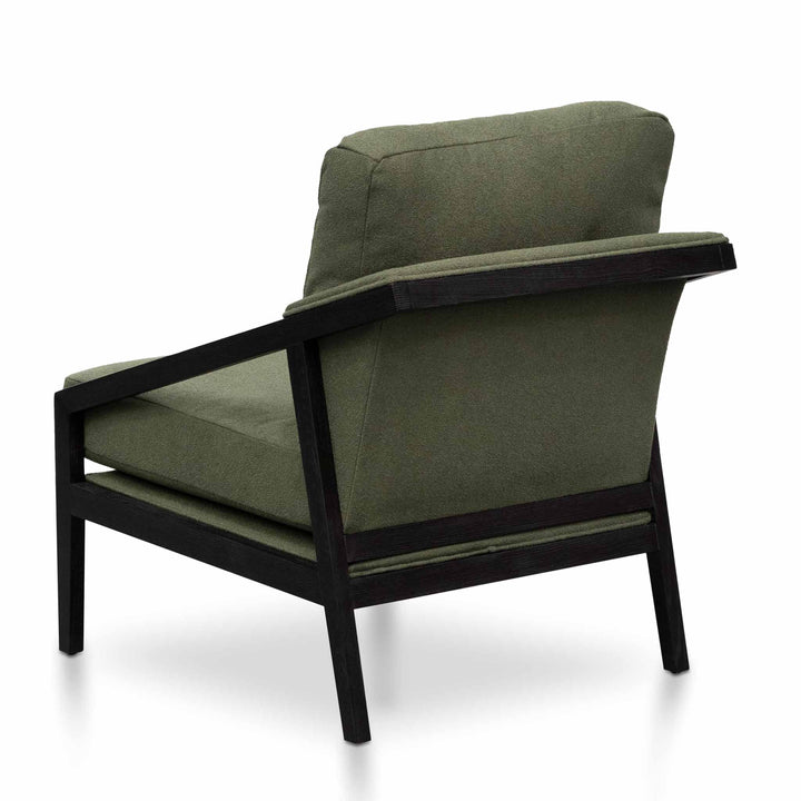 Abbotsford Green Fabric Lounge Chair - Black Frame