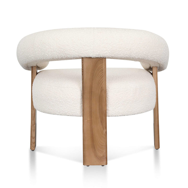 Maynard Ivory White Boucle Armchair - Natural Legs