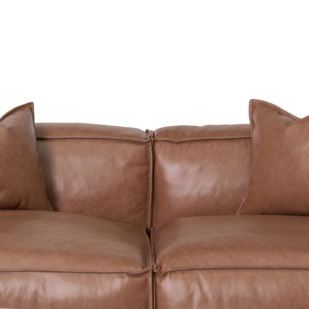 Broadway 4 Seater Sofa with Cushion and Pillow - Caramel Brown