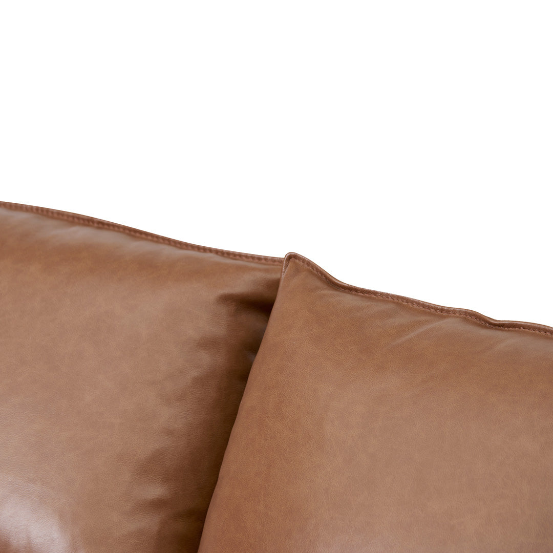 Broadway 4 Seater Left Chaise Leather Sofa - Caramel Brown