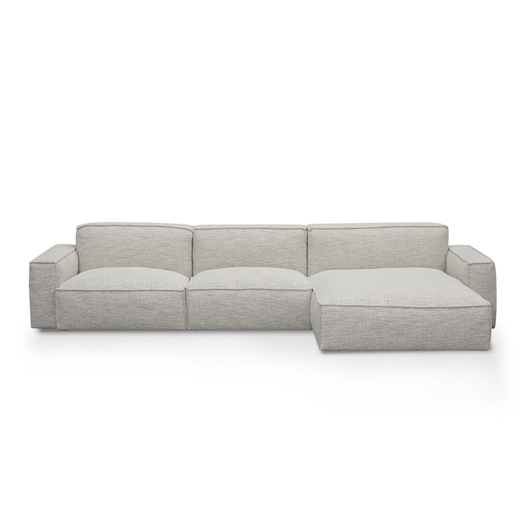 Broadway Right Chaise Fabric Sofa - Fog Grey