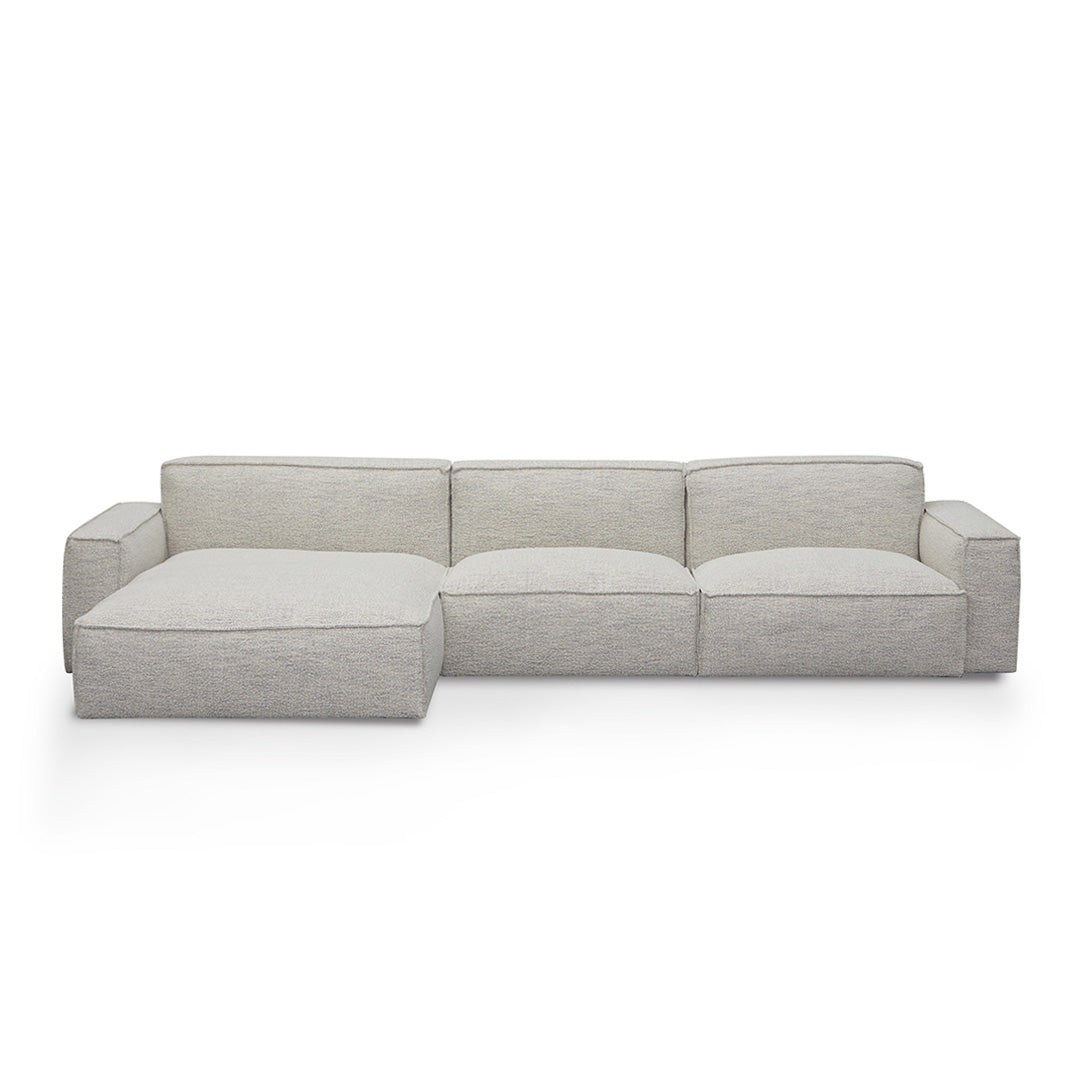 Broadway Left Chaise Fabric Sofa - Fog Grey