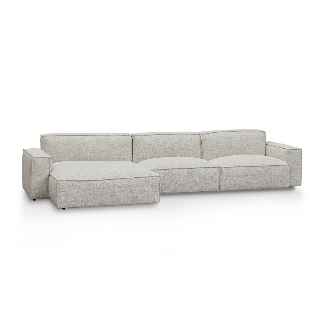 Broadway Left Chaise Fabric Sofa - Fog Grey