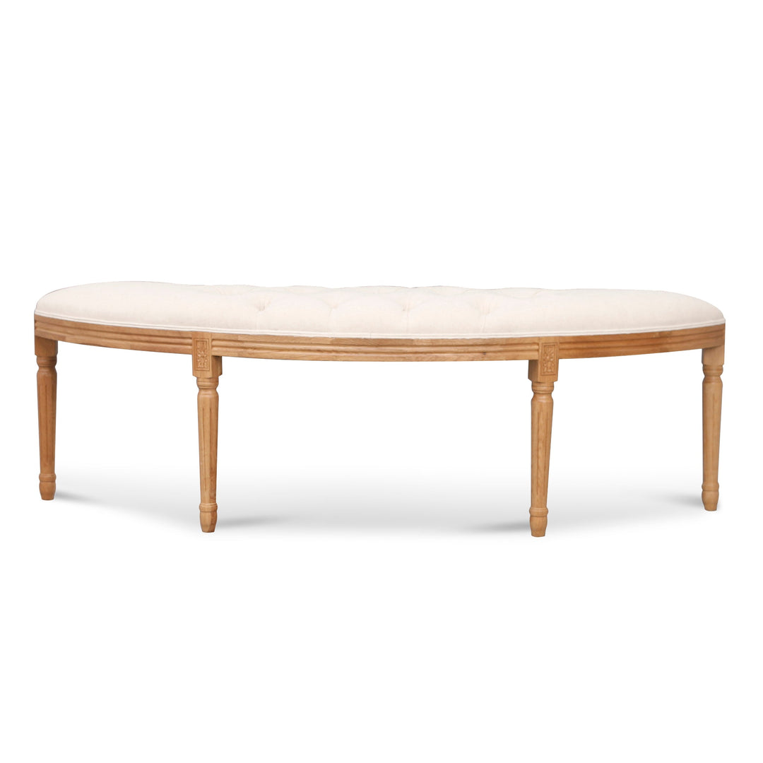 Lenora 1.48m Oak Wood Bench - Light Beige