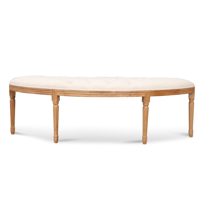 Lenora 1.48m Oak Wood Bench - Light Beige