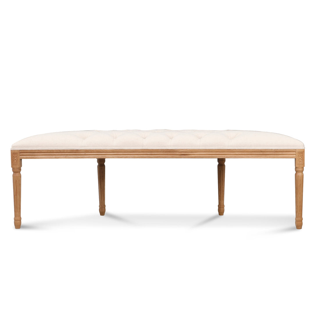 Lenora 1.48m Oak Wood Bench - Light Beige