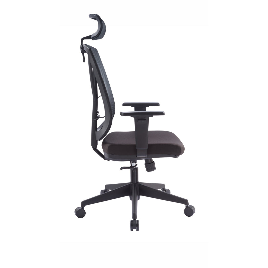 Faversham Mesh Ergonomic Office Chair with Headrest - Black