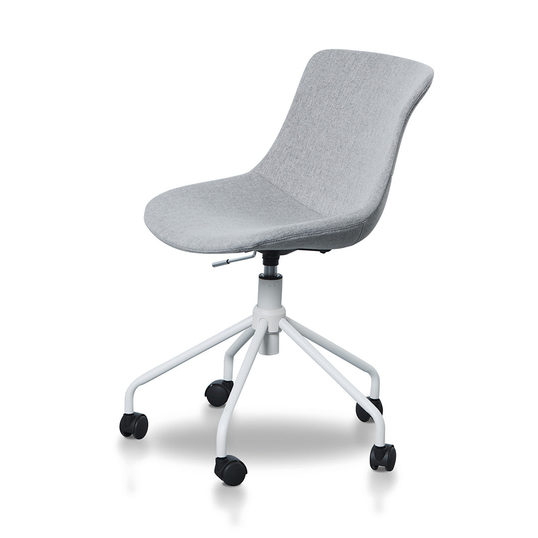 Danbury Office Bar Chair - Light Grey with White Base