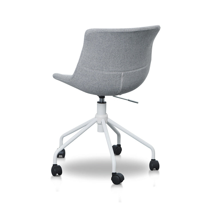 Danbury Office Bar Chair - Light Grey with White Base