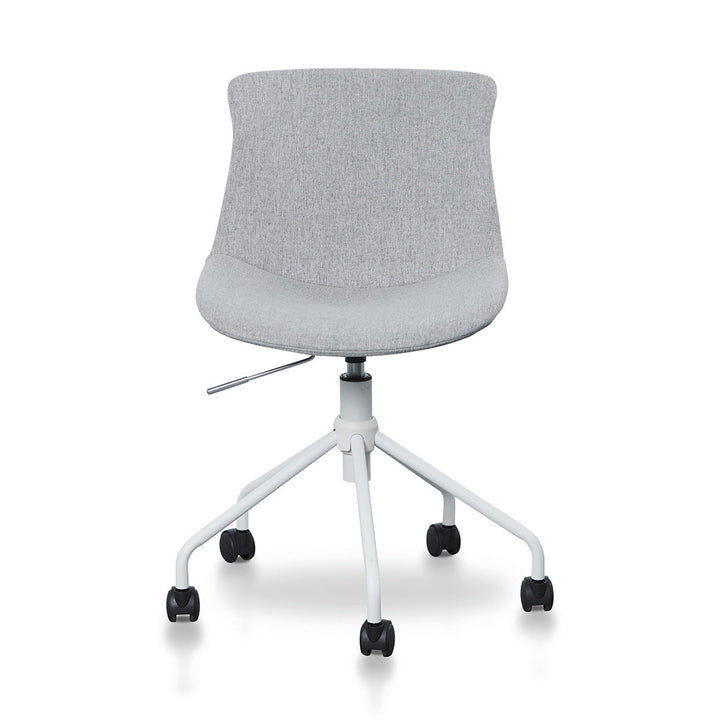 Danbury Office Bar Chair - Light Grey with White Base