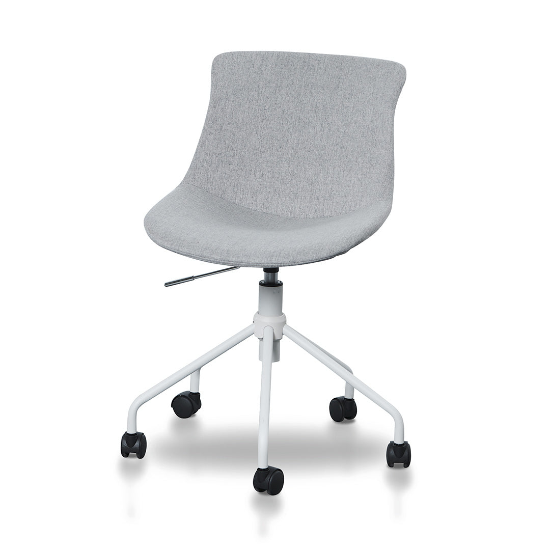 Danbury Office Bar Chair - Light Grey with White Base