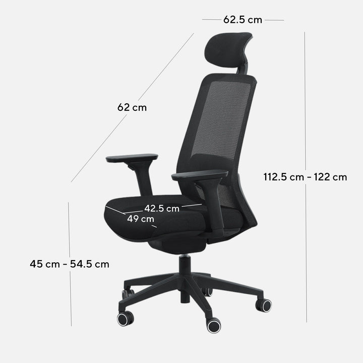 Danbury Mesh Office Chair - Full Black