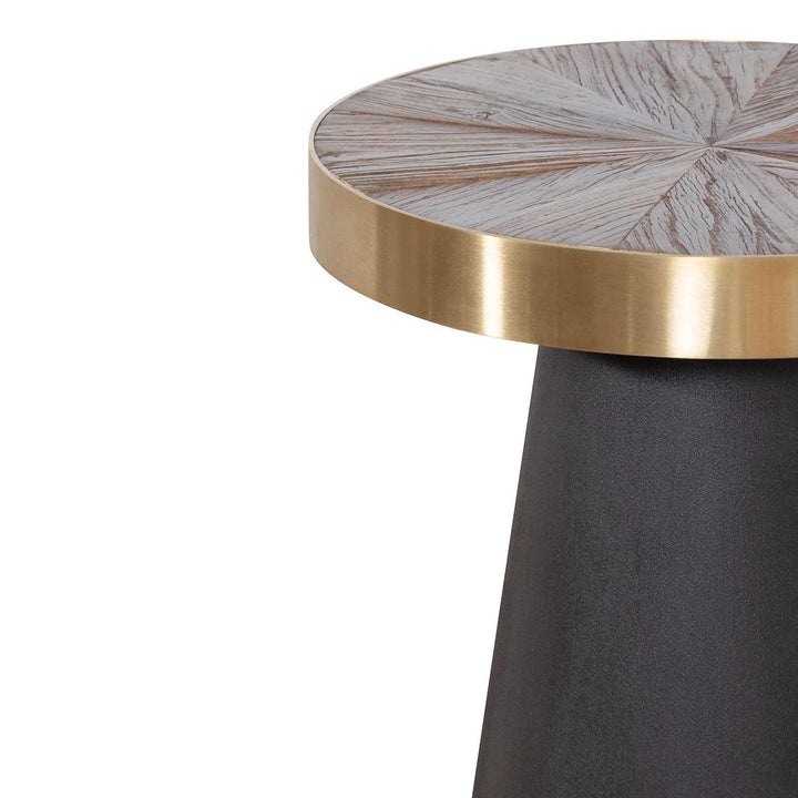 Abbotsford Side Table - Natural Top with Dark Grey Base