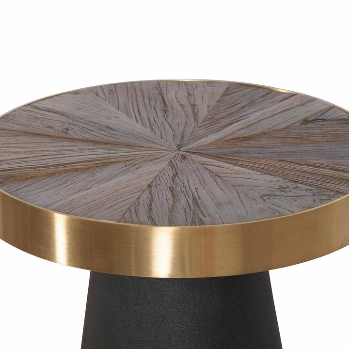 Abbotsford Side Table - Natural Top with Dark Grey Base