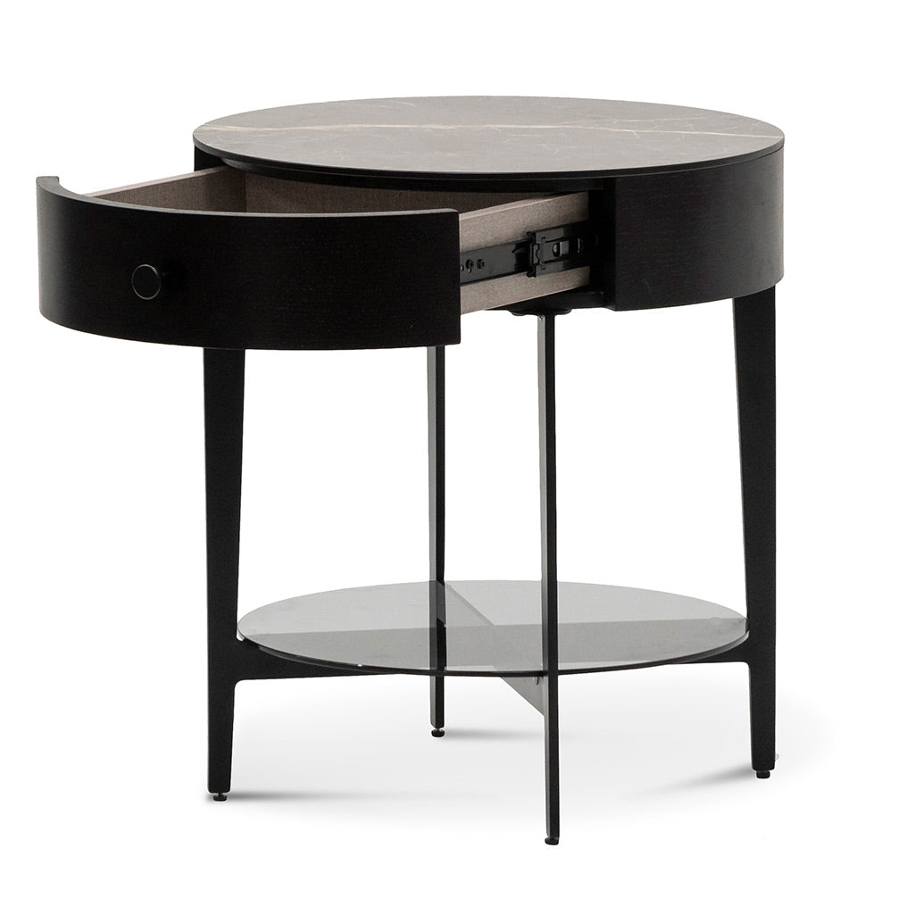 Tetbury Round Side Table - Black