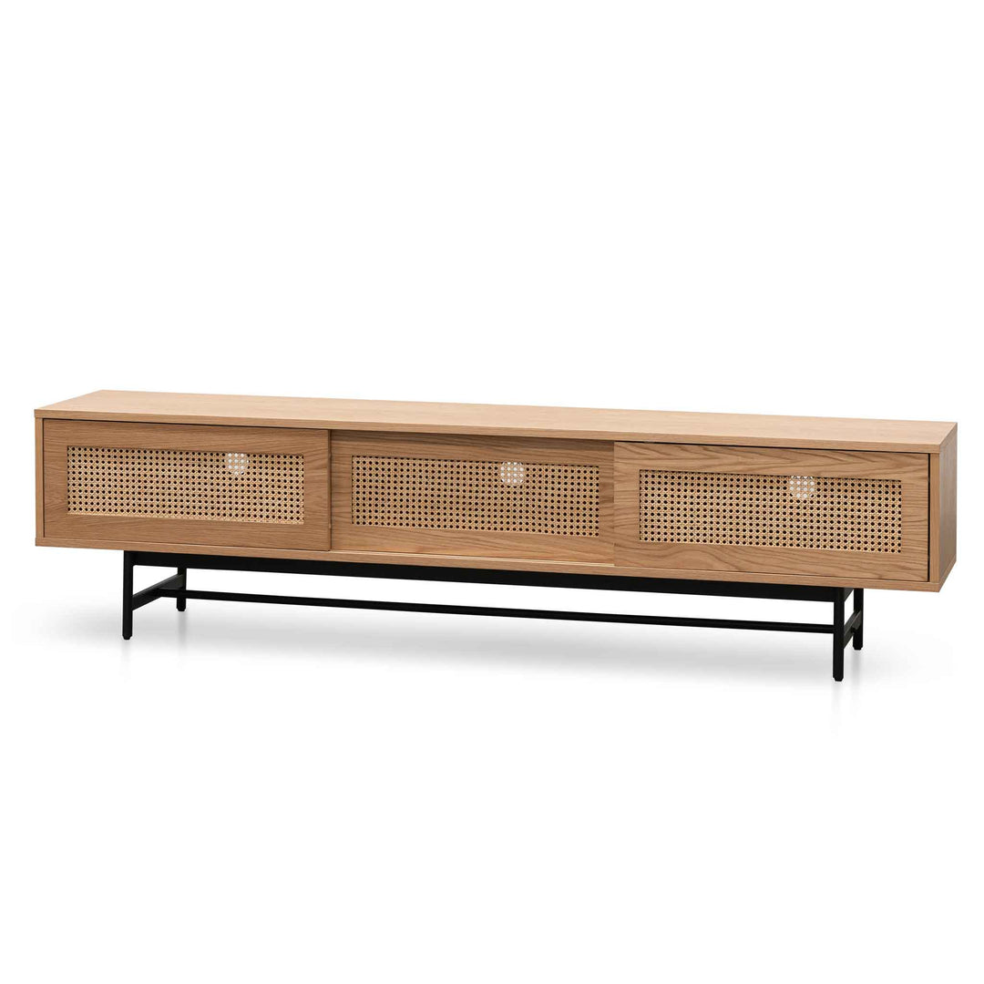 Milford 2m Natural Oak TV Entertainment Unit - Rattan Doors