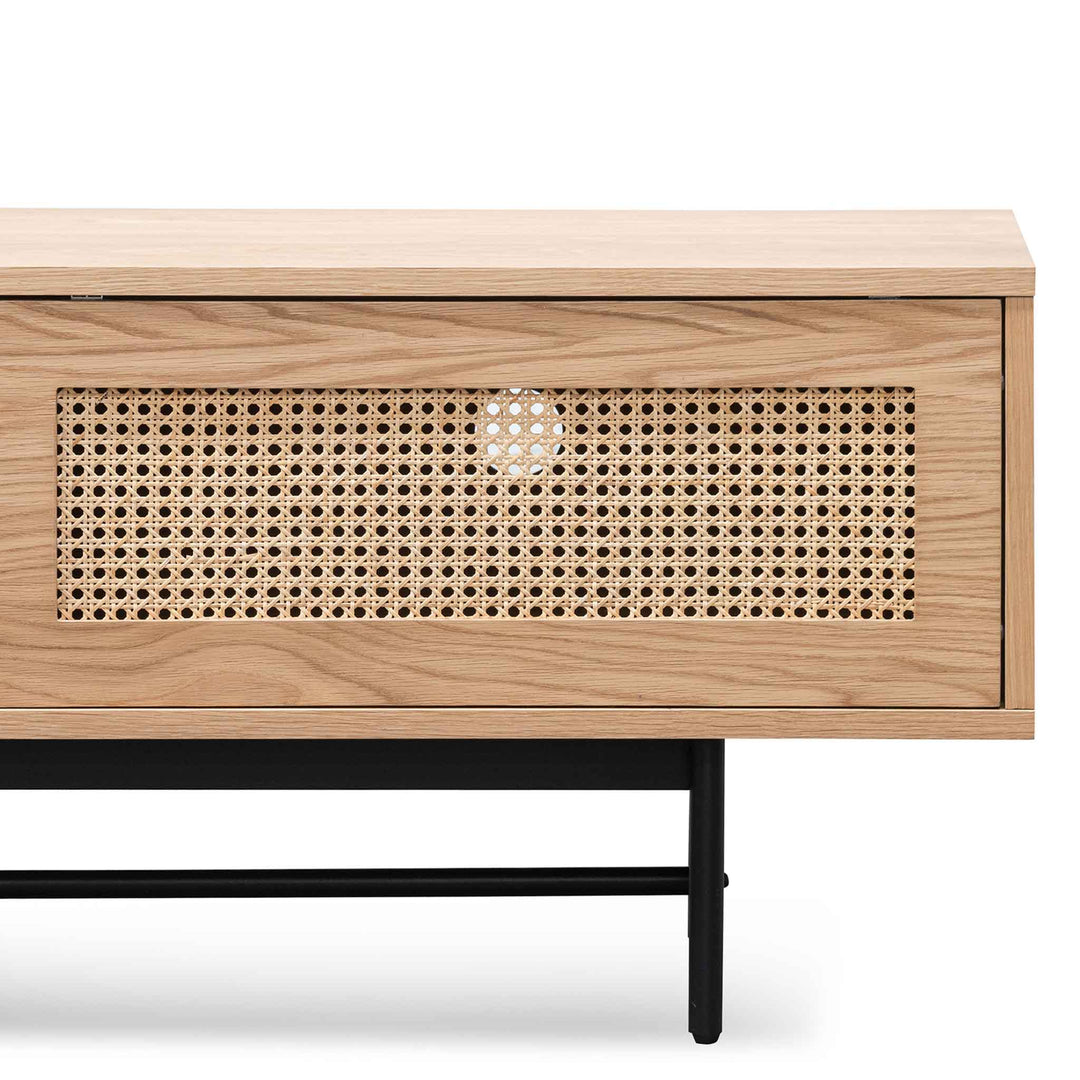 Milford 2m Natural Oak TV Entertainment Unit - Rattan Doors