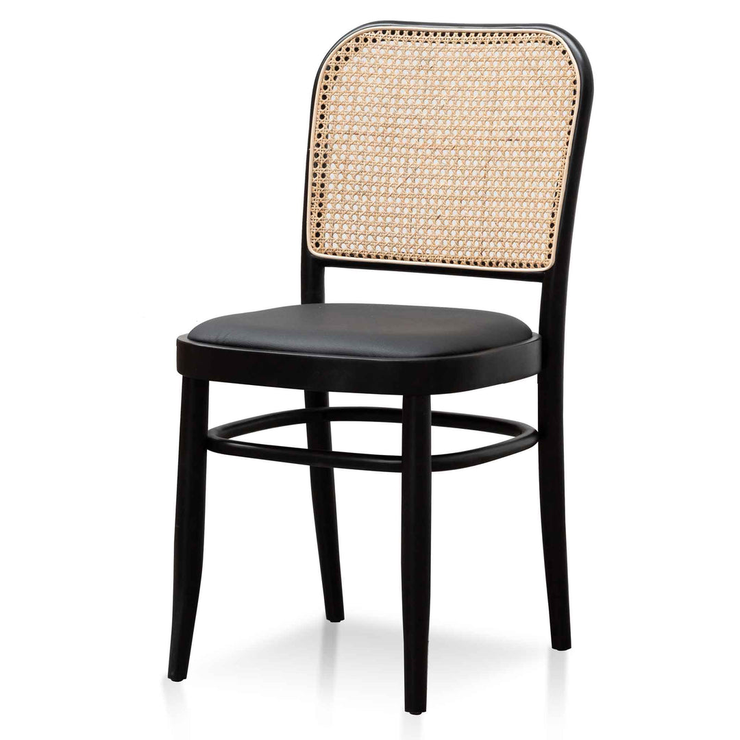 Folkestone Black Cushion Dining Chair - Natural Rattan (Set of 2)