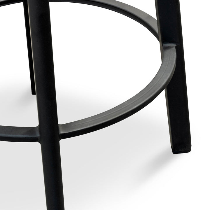 Bellevue 65cm Bar Stool With Black Timber Seat - Black Frame (Set of 2)