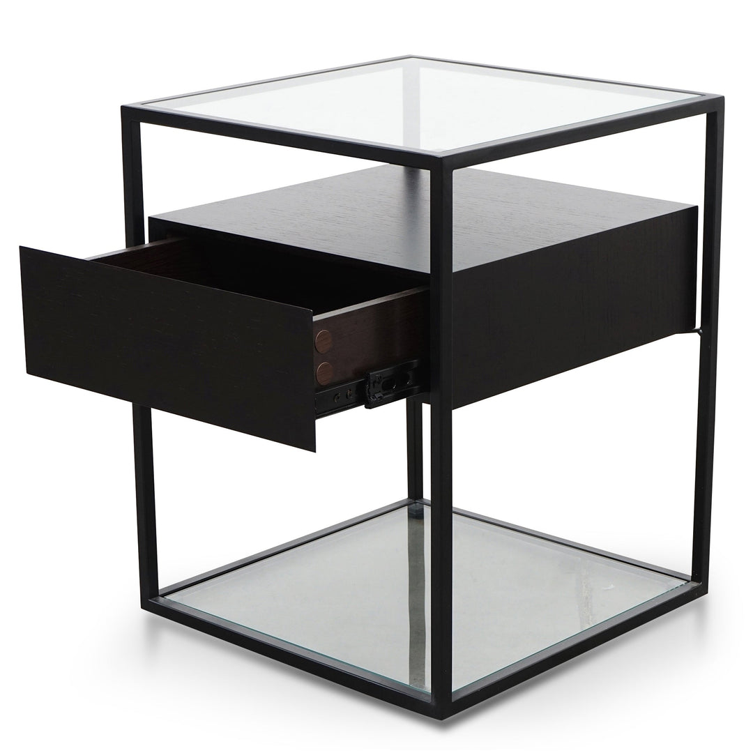 Tetbury Glass Side Table - Full Black