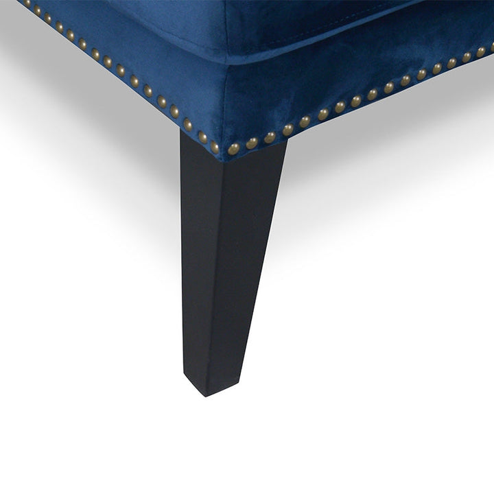 Maynard Velvet Lounge Chair in Navy Velvet Blue