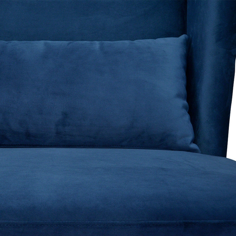 Maynard Velvet Lounge Chair in Navy Velvet Blue