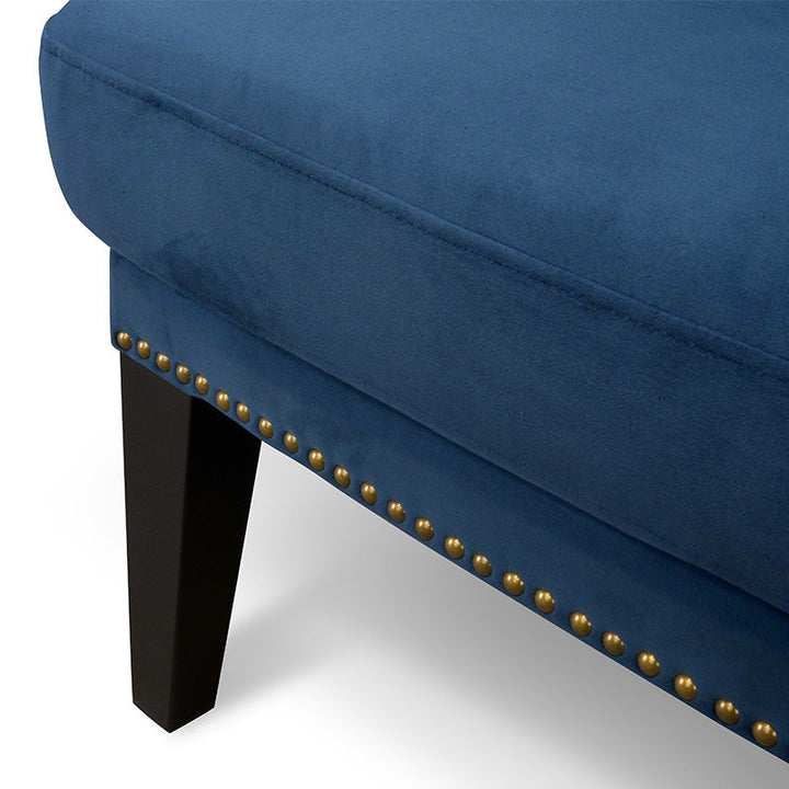 Maynard Velvet Lounge Chair in Navy Velvet Blue