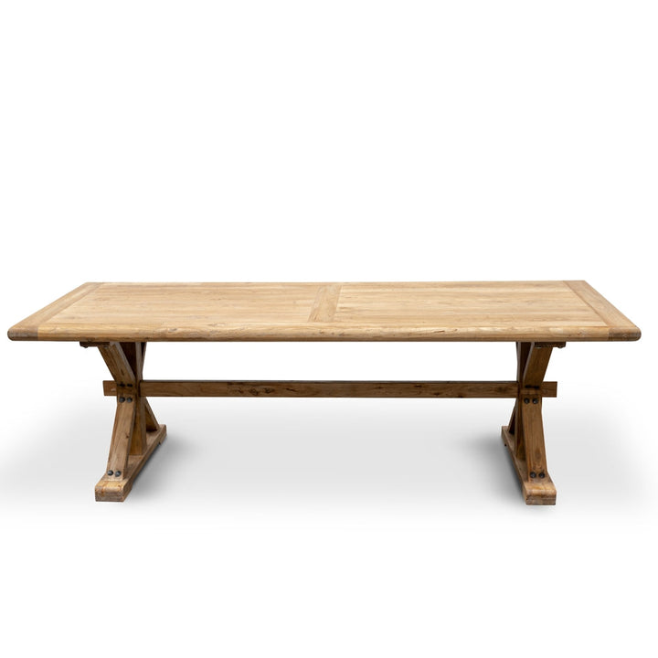 Richmond Elm Wood 2.4m Dining Table - Rustic Natural