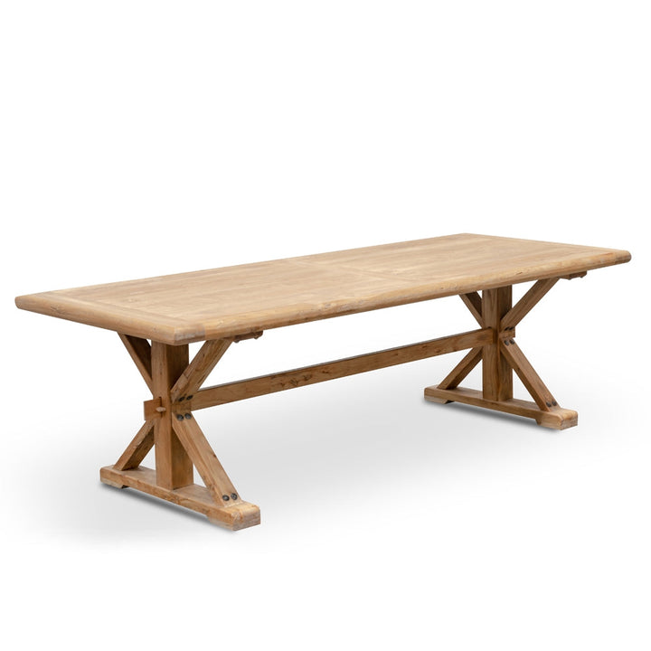 Richmond Elm Wood 2.4m Dining Table - Rustic Natural