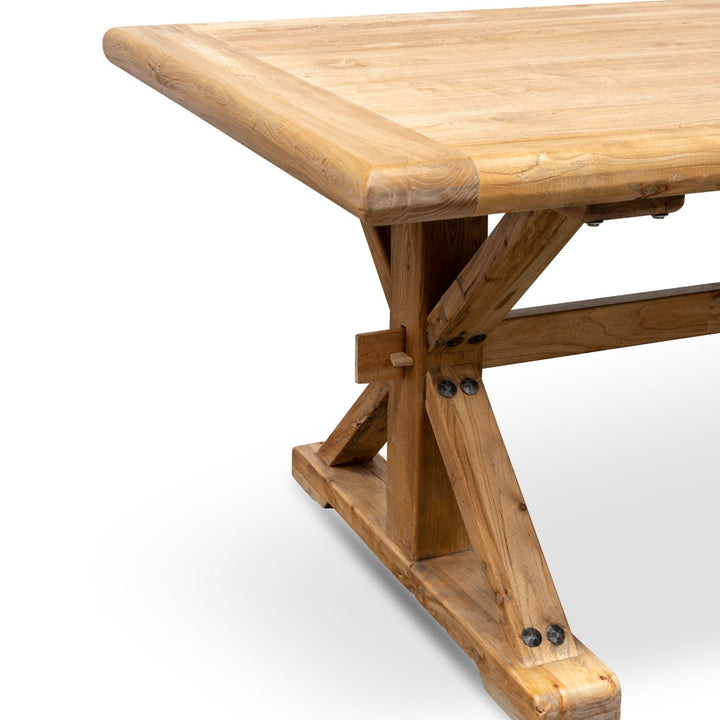 Richmond Elm Wood 2.4m Dining Table - Rustic Natural