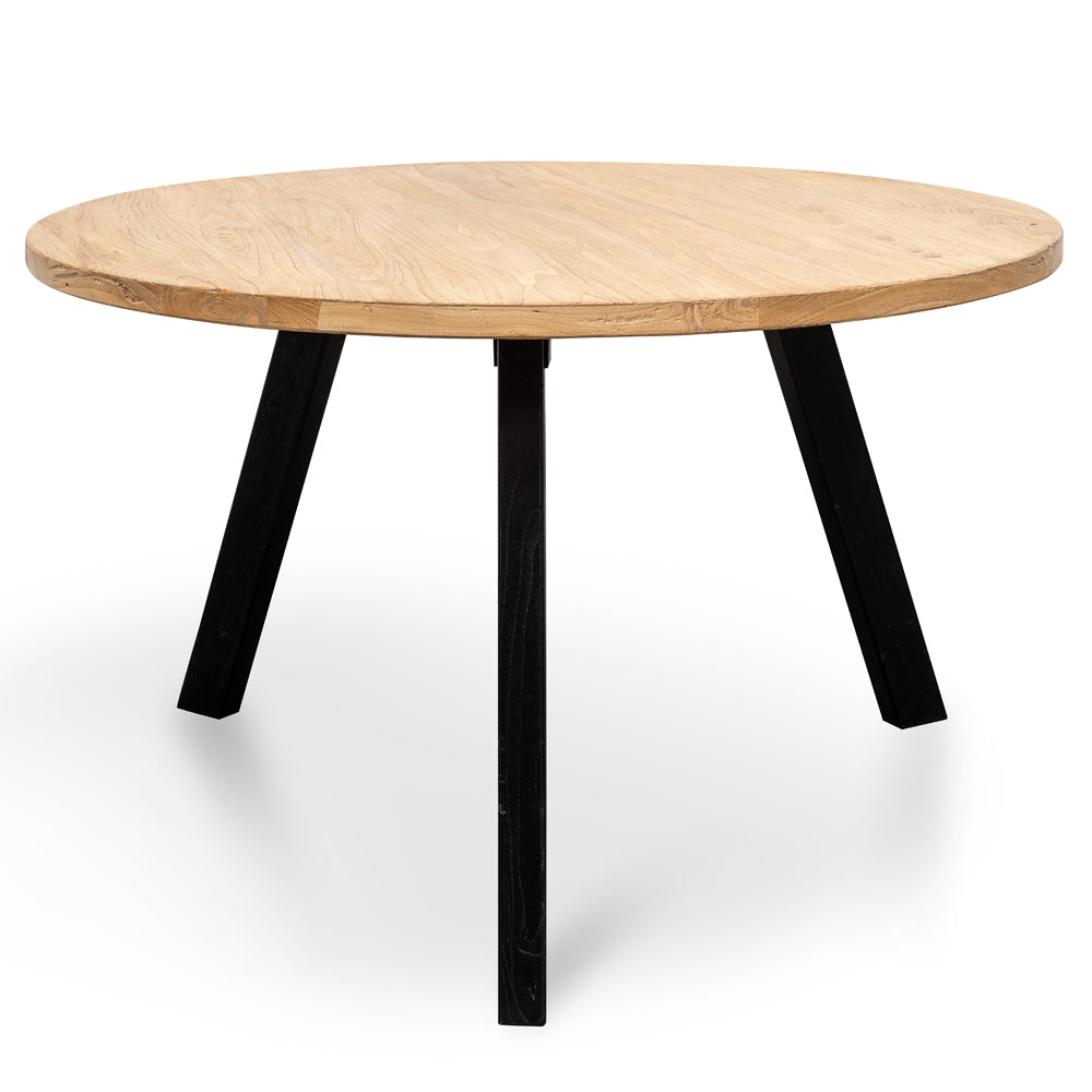 Richmond Reclaimed 1.25m Round Dining Table - Black Legs