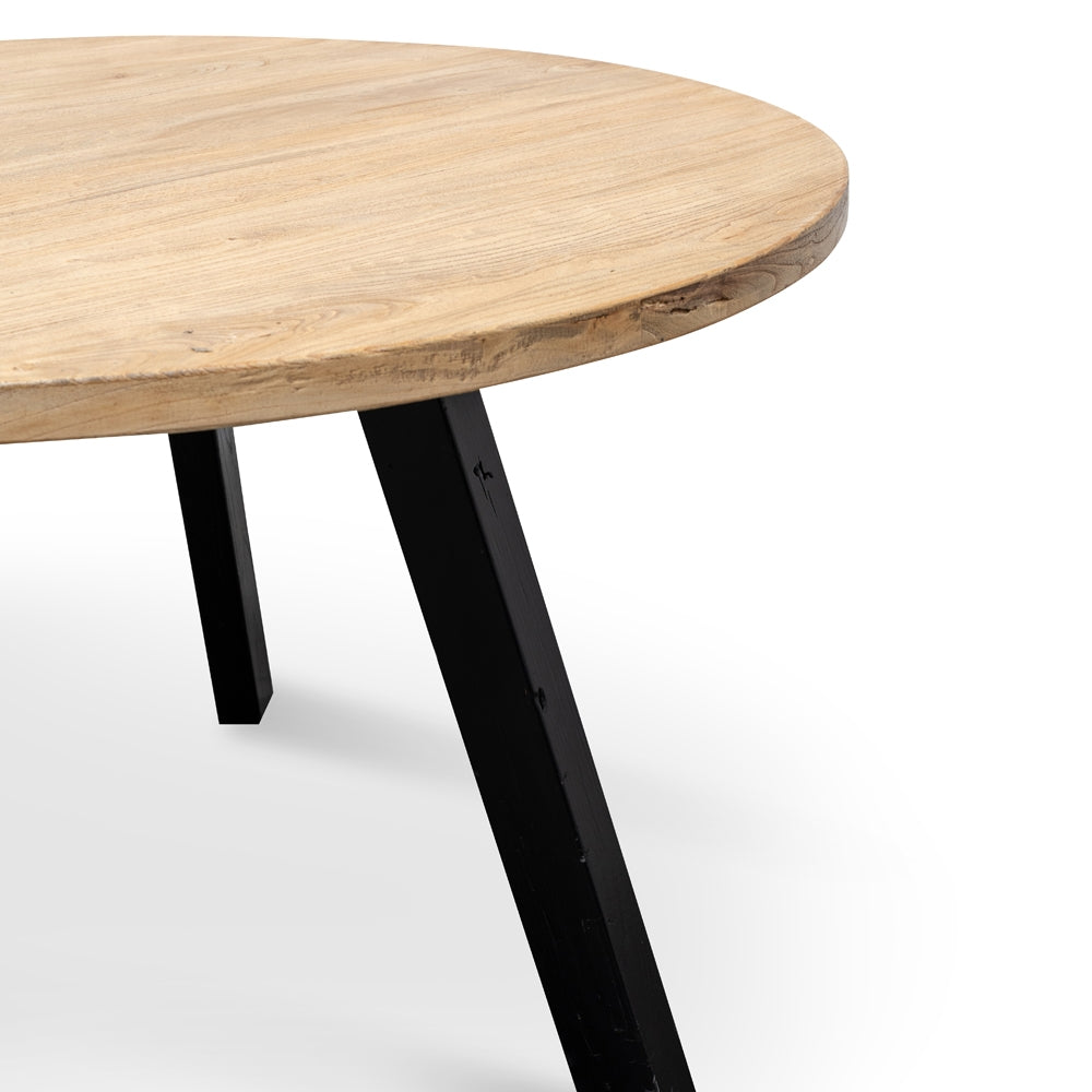 Richmond Reclaimed 1.25m Round Dining Table - Black Legs