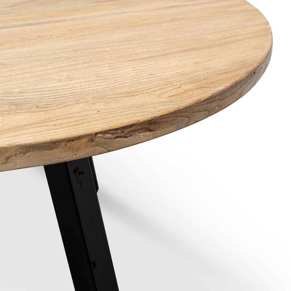 Richmond Reclaimed 1.25m Round Dining Table - Black Legs