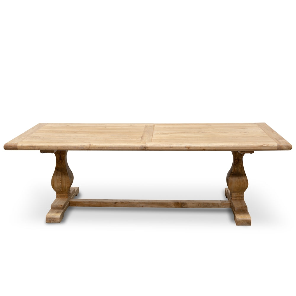 Richmond Elm Wood 2.4m Dining Table - Rustic Natural