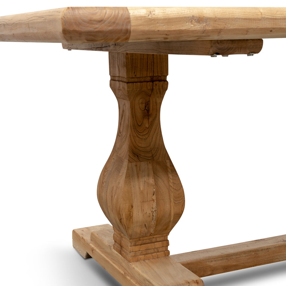 Richmond Elm Wood 2.4m Dining Table - Rustic Natural