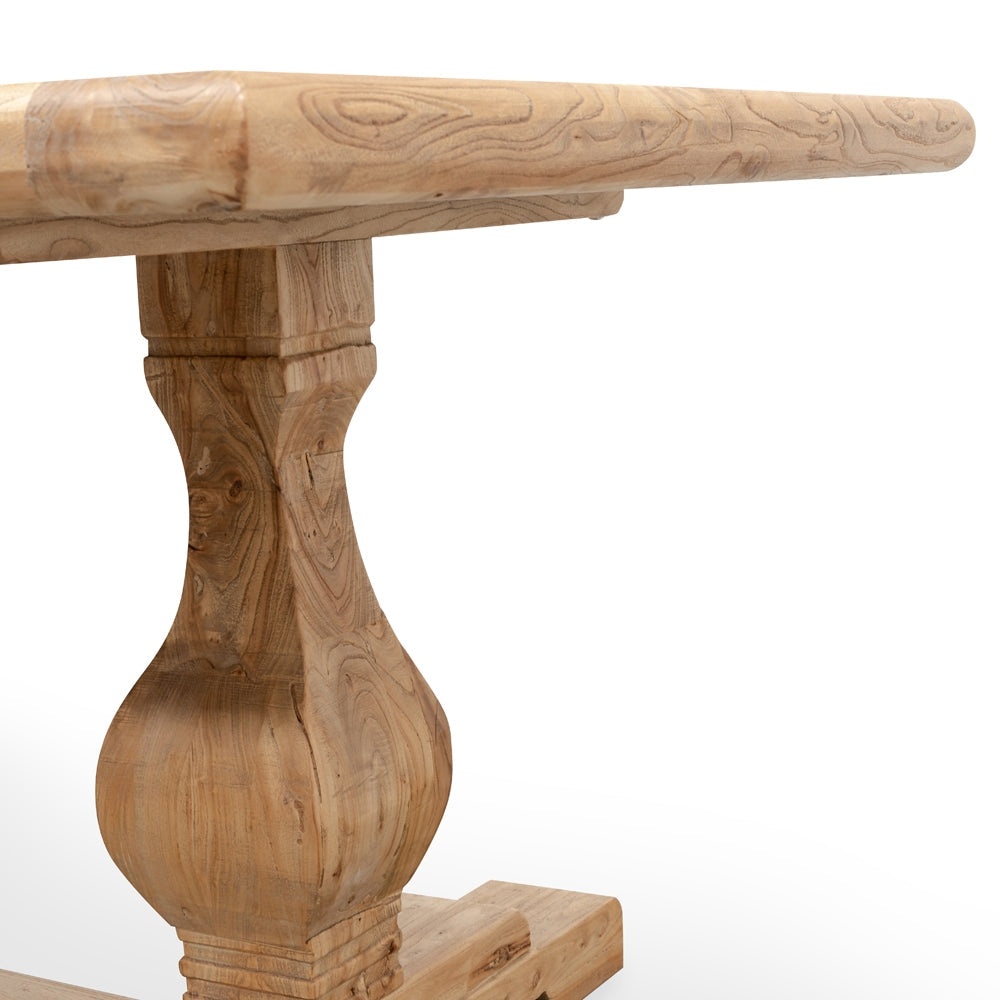 Richmond Elm Wood 2.4m Dining Table - Rustic Natural