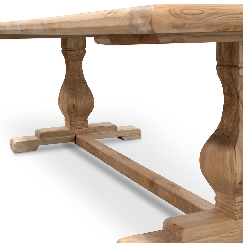 Richmond Elm Wood 2.4m Dining Table - Rustic Natural