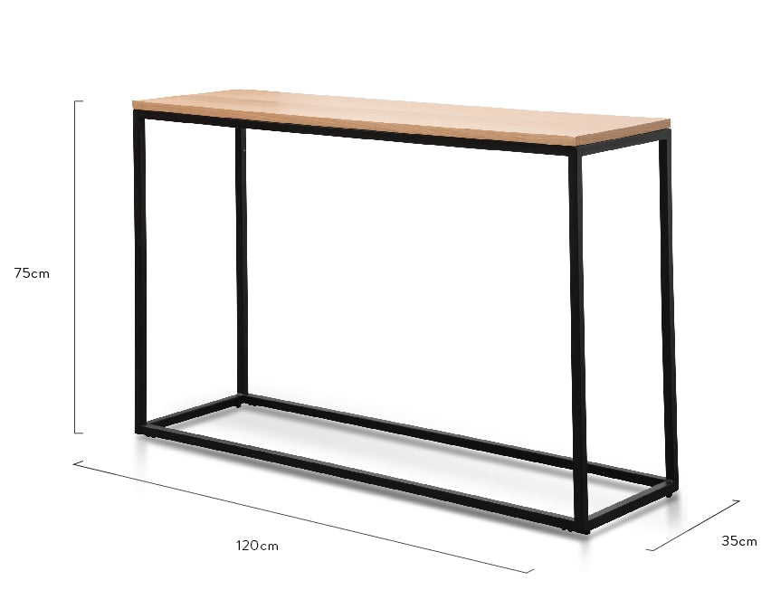 Milford Natural Console Table - Black