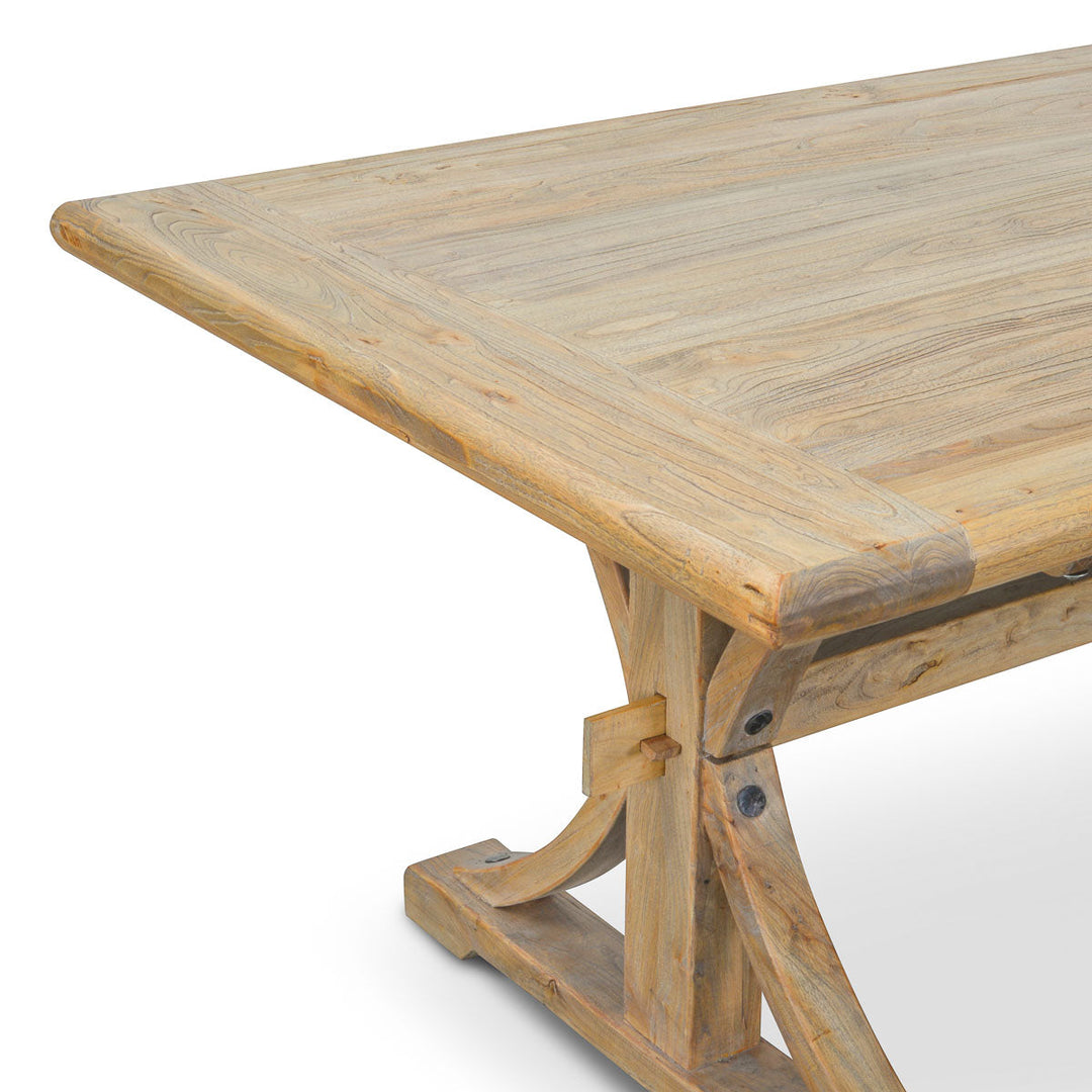 Richmond Reclaimed Elm Wood Dining Table 2M - Natural