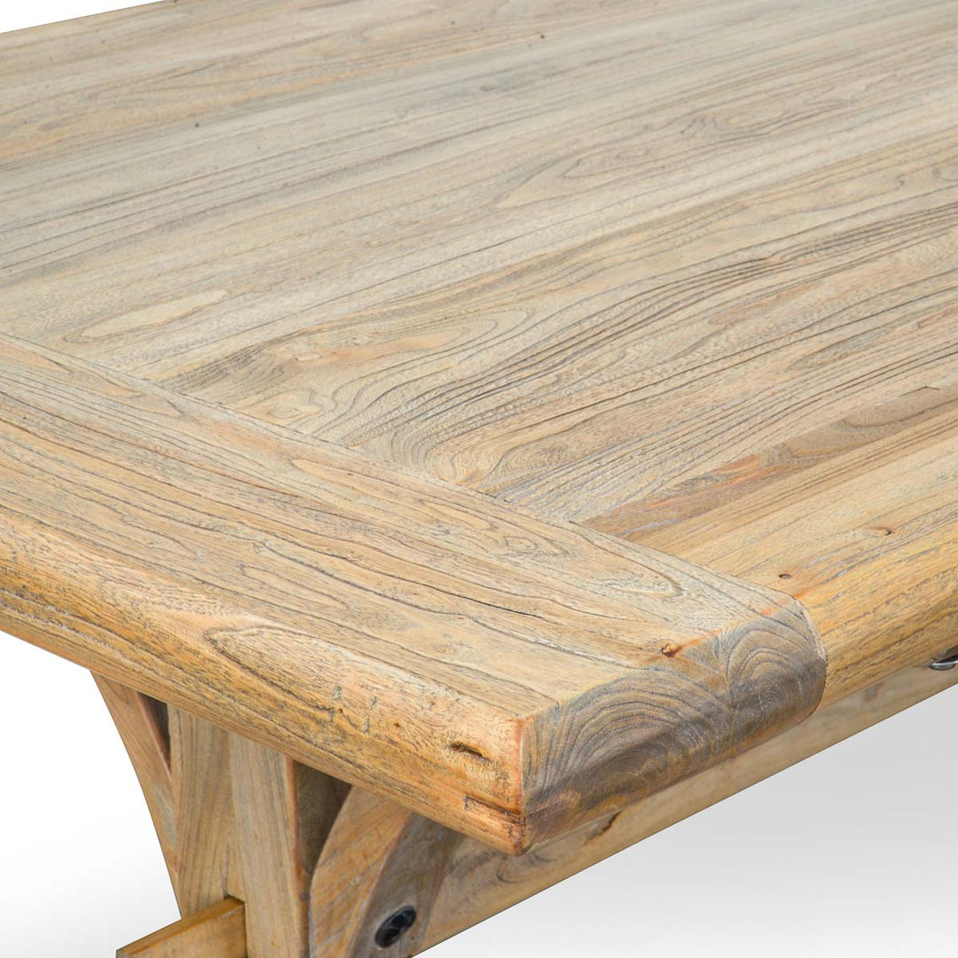 Richmond Reclaimed Elm Wood Dining Table 2M - Natural