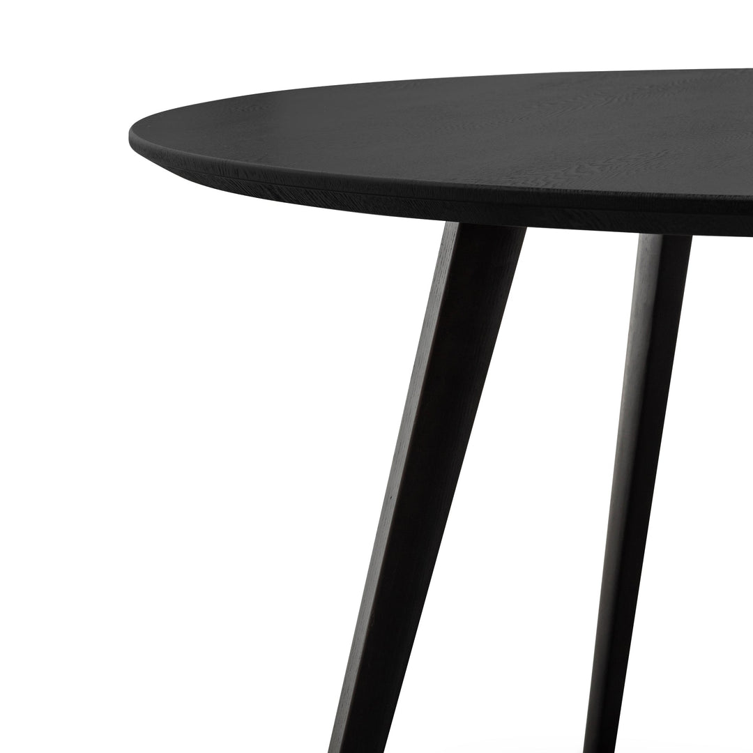 Folkestone 1.2m Veneer Wooden Dining Table - Full Black