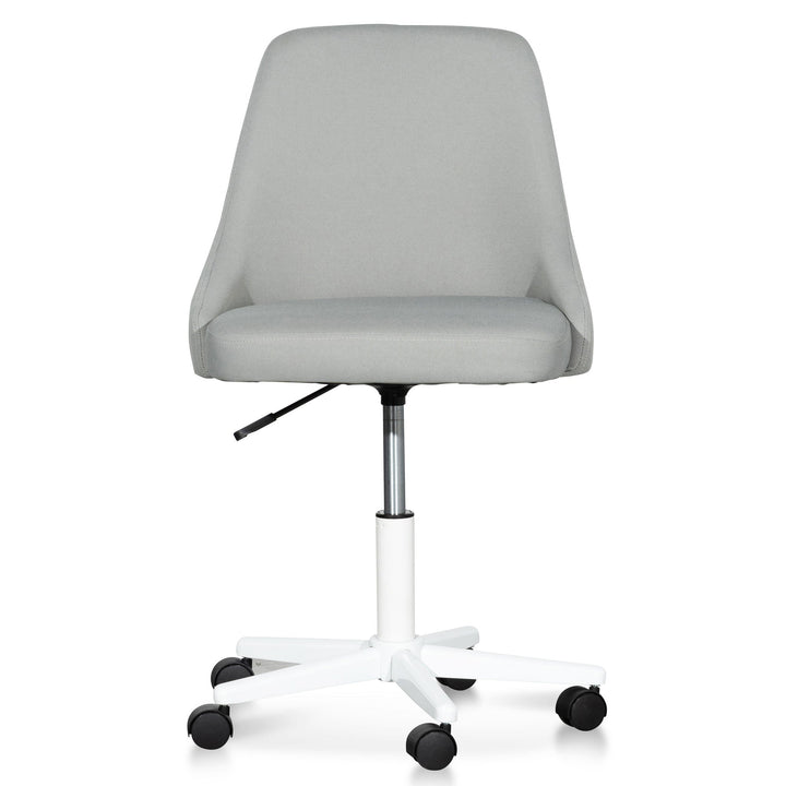 Faversham Grey Fabric Office Chair - White Base