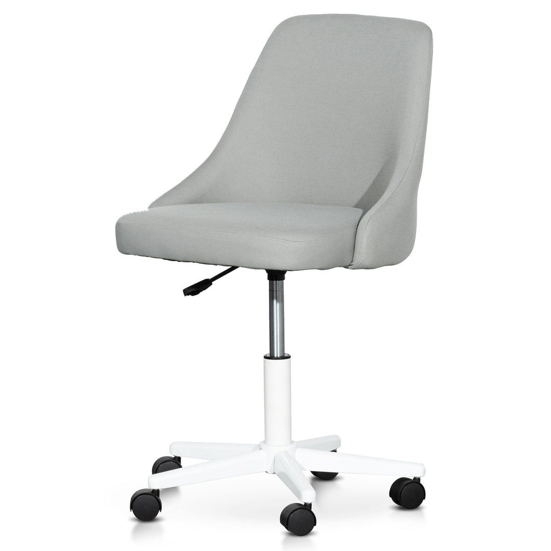 Faversham Grey Fabric Office Chair - White Base