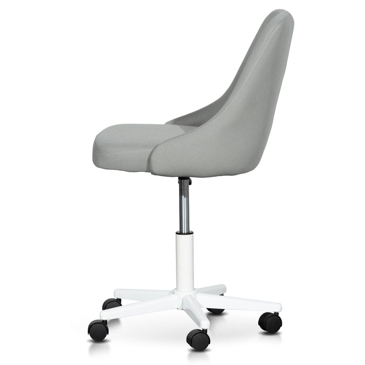 Faversham Grey Fabric Office Chair - White Base