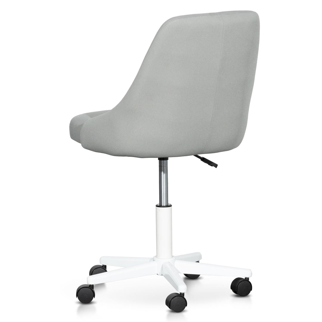 Faversham Grey Fabric Office Chair - White Base